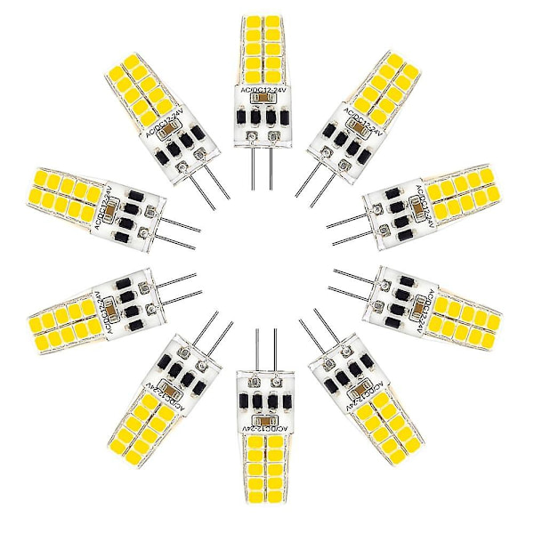 10 st G4 LED-lampor 3W Kan ersätta JC Halogen 30W lampa Dimbar AC