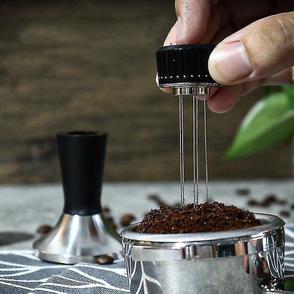 2 i 1 Kaffetamper og -omrører, WDT-værktøj Kaffetamper, Espresso-fordeler Kaffeomrører 5 Nee