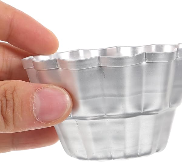 Puddingformar Lätt att rengöra Nonstick-beläggning Aluminiumlegering 6 st Silverkoppar Kakbakningstillbehör