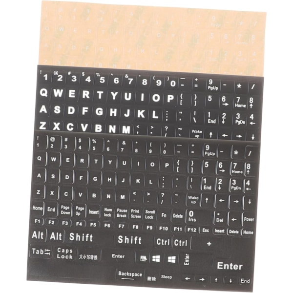 Engelske tastaturklistremerker 3-pakning Universell passform for PC Enkel å installere Langvarig