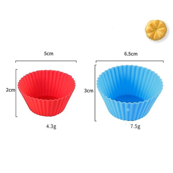 50 stk Gjenbrukbare muffinsformer Høykvalitets silikon 2 størrelser