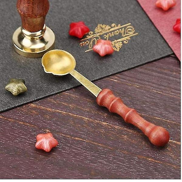 Puinen kahva vaha sinetti vaha lusikka vintage scrapbooking