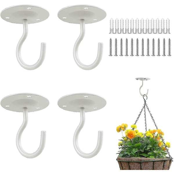4 stk. Sterke Vegg- og Takkroker for Hengende Planter