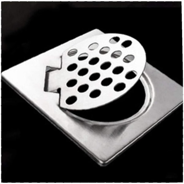 Antiblokerende gulvafløbsdæksel Rustfrit stål Badeværelse Brusekabine Flip Cover Filter (sølv(1 stk.