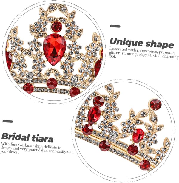 Rhinestone krone til kvinder og elegant brude tiara hovedbeklædning
