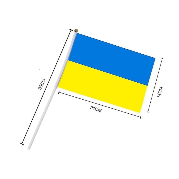 5stk Ukraine Mini Flag 14x21cm Håndholdt