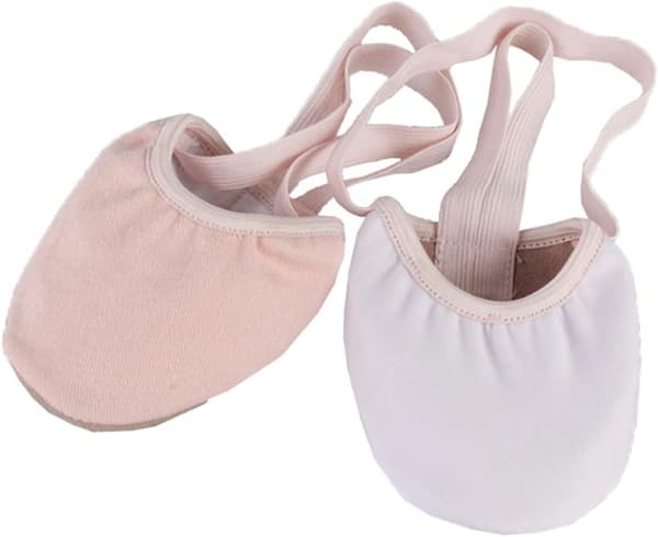 2 par åndbare halve dansesko med elastikbånd til kvinder, ballet og tåbeskyttelse