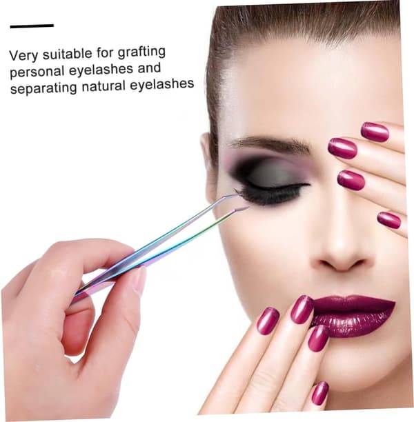 1 sæt øjenvippepincet i rustfrit stål make-up klemme til øjenvippeforlængelse præcisionspincet