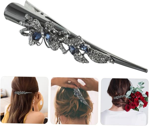 Glitrende Rhinestone Hårklemmer til Kvinder Dekorative Hårspænder Alligator Clips Styling til Festlige Lejligheder