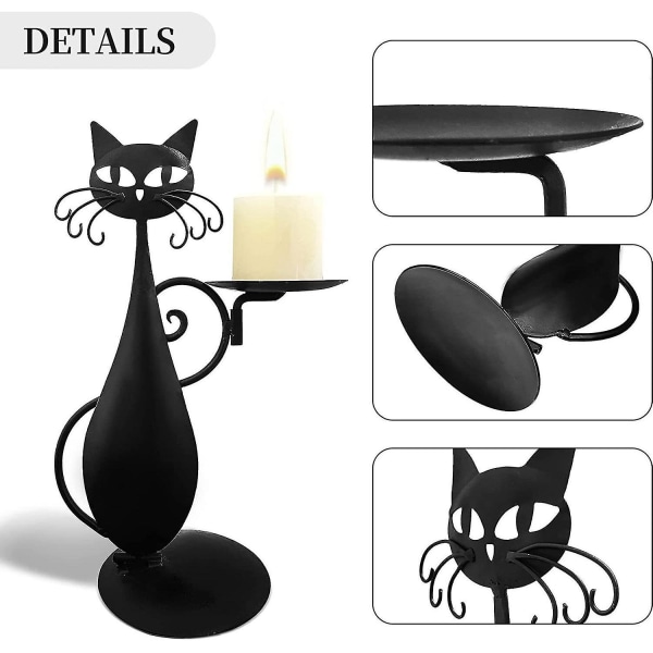 2023 Black Cat Ljushållare Pillar Candle Led Flameless Hot