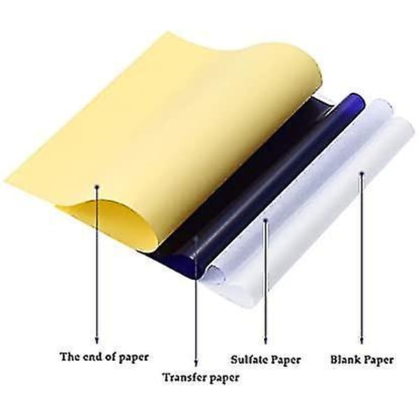 30 Paper Carbon Tattoo A4 Coal Transfer Paper Profile Sheets