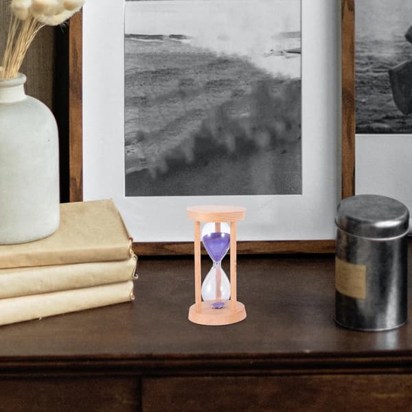 5-minuters timglas Mini Timglas Timer Träram Glas Sand Klassisk Rund Elegant