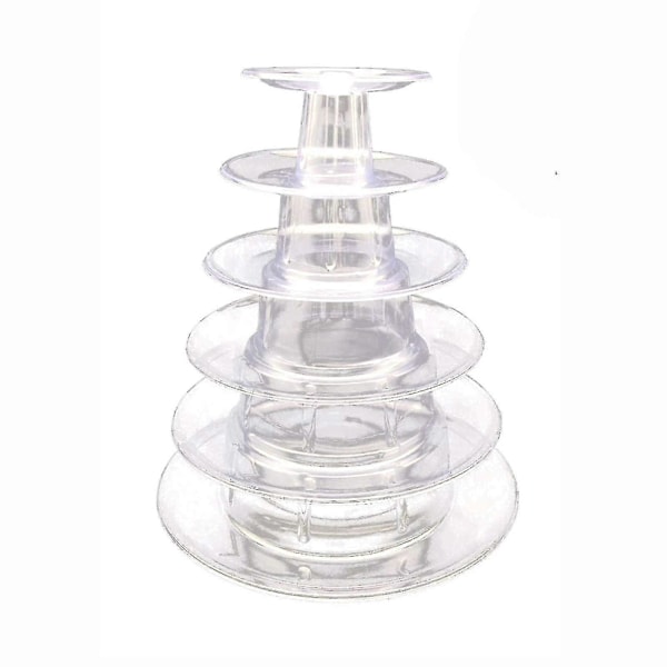 6-vånings Macaron-tornställ för bröllop, födelsedagsfest, Cupcake-kaka, Plastdisplayställ