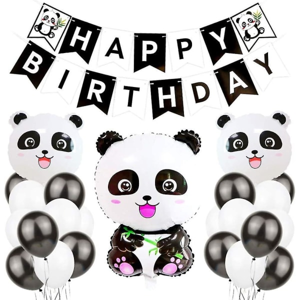 24 stk. Børnefødselsdag Panda Festartikler Bannerballoner