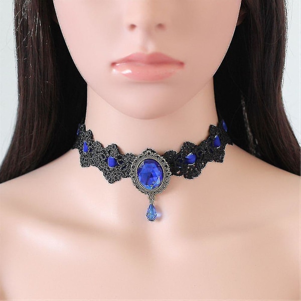 Mode Choker Halsband Smycken Gem Velvet Chain Punk Sexig Collier Gothic