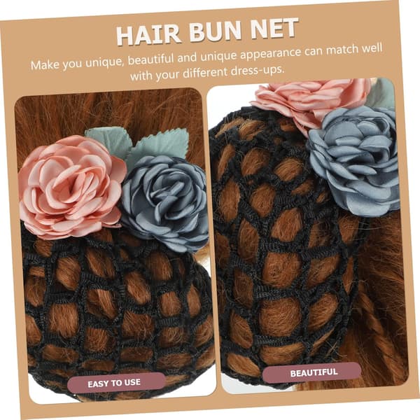 Blomster Hår Snood Net Mesh Hårknold Cover til Kvinder Net til Ballet
