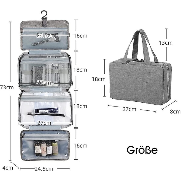 Toilettaske Kosmetisk taske Rejse makeup taske til ophængning, foldbar organisering