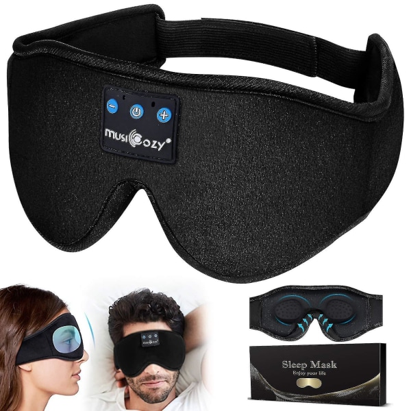 3d Bluetooth-søvnmaske, trådløse sovehovedtelefoner Musik ørepropper Øjenmaske til sidesovende mænd, kvinder pige ultrabløde tynde højttalere Fødselsdag Holiday U