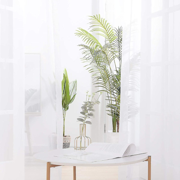 Set med 2 vita voilegardiner med öljetter, barngardin voile fönster 140x180cm-yuhao