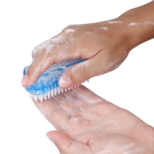 Neglebørste Tosidige håndskrubbebørster med negler Myke stive børster Skrubbe Negler Rengjøring av tær