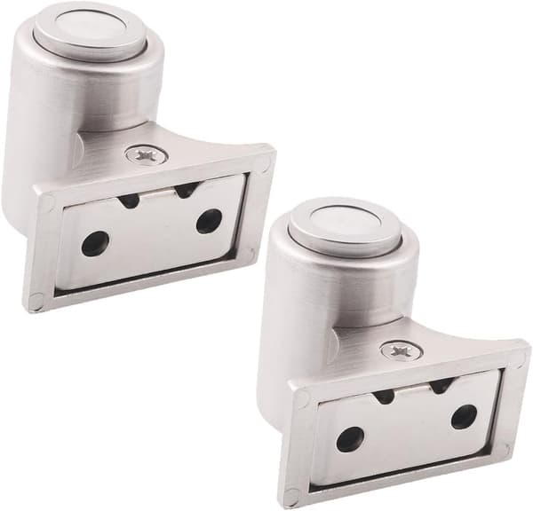 Magnetisk dørstopper med støydemping 2 sett rustfritt stål moderne sølv dørfanger egnet
