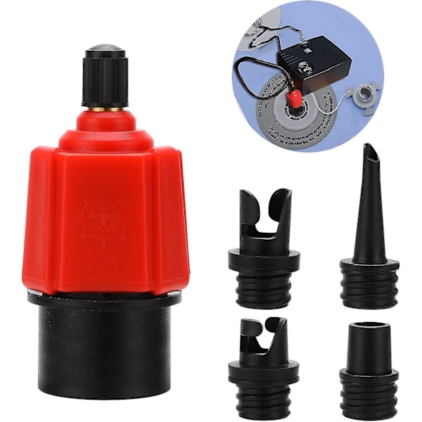 Inflation Sup Pump Adapter Luftpumpe Konverter, Almindelig Luftventil Tilbehør Til 4 Standard Inflation B