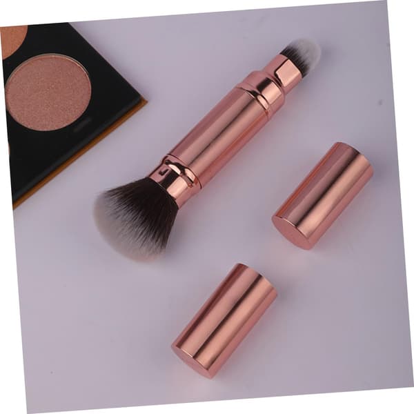 2 stk. udtrækkelige foundation makeupbørster Dobbelt-endede bærbare pudder- og blush-ansigtsbørster