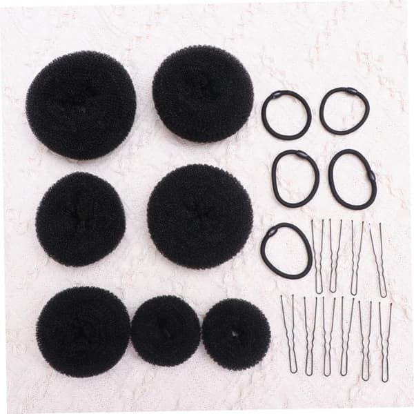 22 stk. Håropsætning Bun Kit Bolleformede Clips Elastiske Hårreb til Stylingtilbehør til DIY Fletning og Opsætning