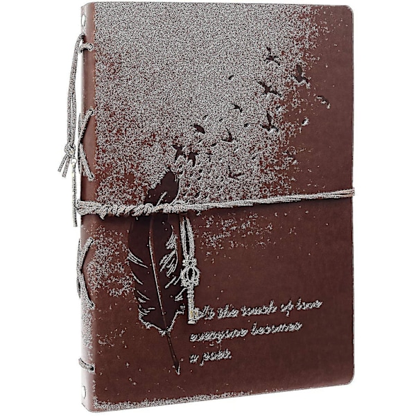 Zk-fotoalbum til å designe selv - Vintage skinn skrapalbum med svarte sider
