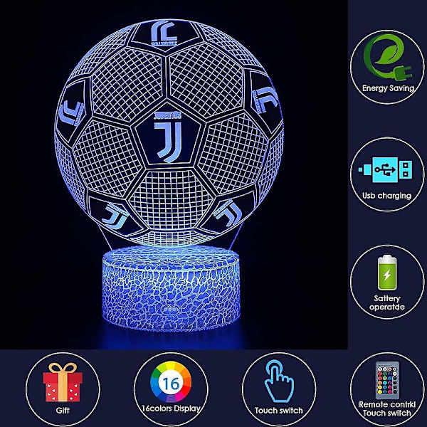 3D nattlys fotball Euro Cup barn baby fotball illusjon