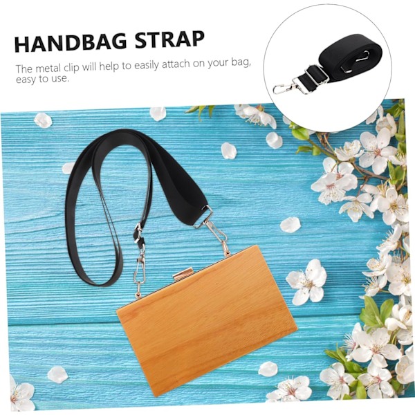 2 stk. justerbar nylonrem til crossbody tasker, bred taskerem med clips