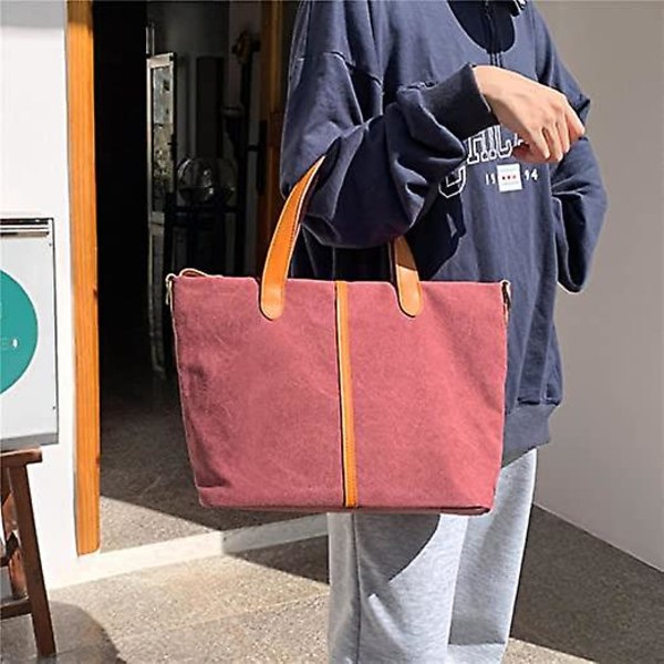 Canvas Crossbody Tasker til Kvinder Vintage Nylon Canvas Skuldertasker Mode Dame Skuldertasker Tote