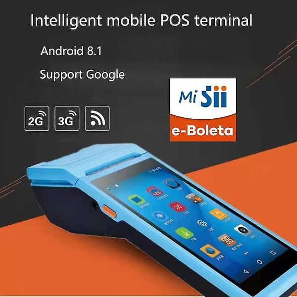 Handhållen Pos Terminal Android 8.1 PDA Bluetooth skrivare