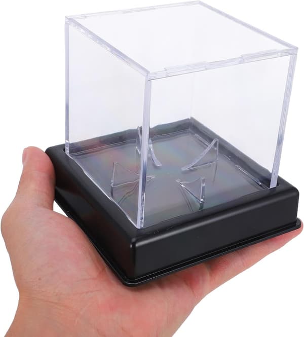 Akryl Baseball Display Case med Sort Base, Støvtæt Holder til Baseballs