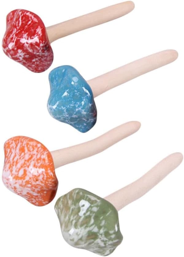 4 stk. miniatyr keramiske soppfigurer Soppdekorpynt for terrarium hagedekor