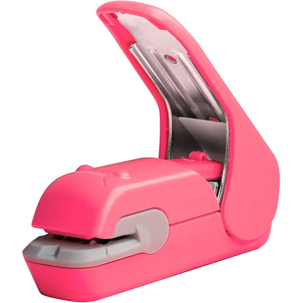 Bærbar Mini Heftemaskin uten stifter, sparer tid og arbeid, rosa