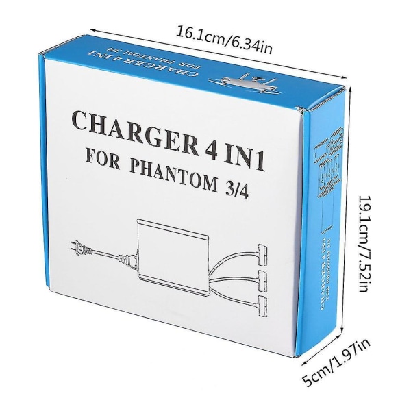 4-i-1 Batterilader for DJI Phantom 3/SE & Kontroller