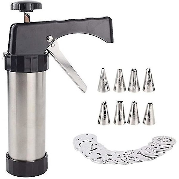 Kakepyntpistol, Kjeks- og Biscuitpress, Icingsett, Rustfritt Stål