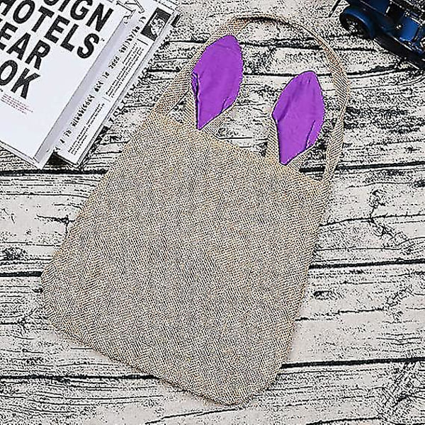 6-pack Påskkaninväskor Jute Burlap Äggjakt Tote Korgar