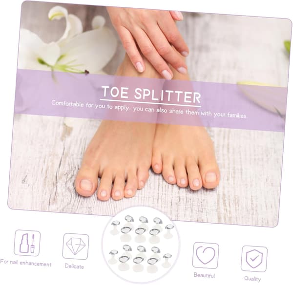 16 stk. Kvalitets silikone tåskillere tåafstandsstykker til manicure separator