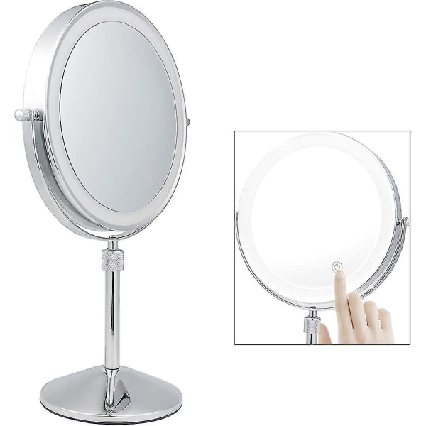 Led kosmetiska spegel sminkspegel väggmontering med ljus 7x / 1x förstoringspresent