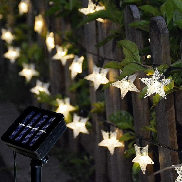 Ramadan Eid Udendørs Solcellelys 6,5m 30leds Stjerne Snefnug