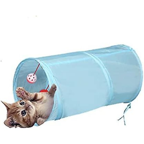 Interaktiv Vikbar Lättvikts 5-Tunnel Crinkle Tyg Labyrinth Med Bobble Och Klocka För Katt, Liten