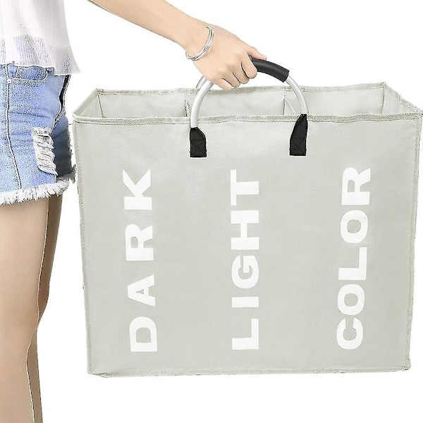 Stor klesvaskpose med tre rom Light gray