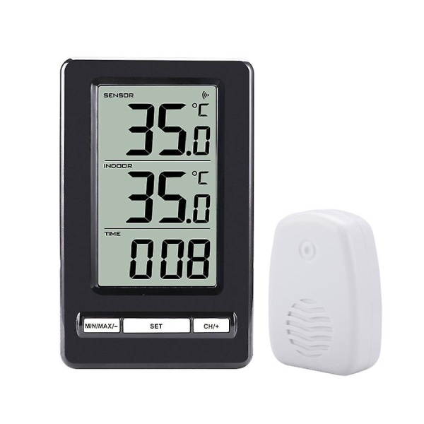 Hygrometer fugtmåler, trådløst indendørs udendørs termometer med 1 fjernsensor