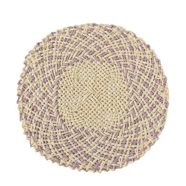 Håndlavede Papirvævede Runde Bordmåtter Papirfiber Bordmåtter
