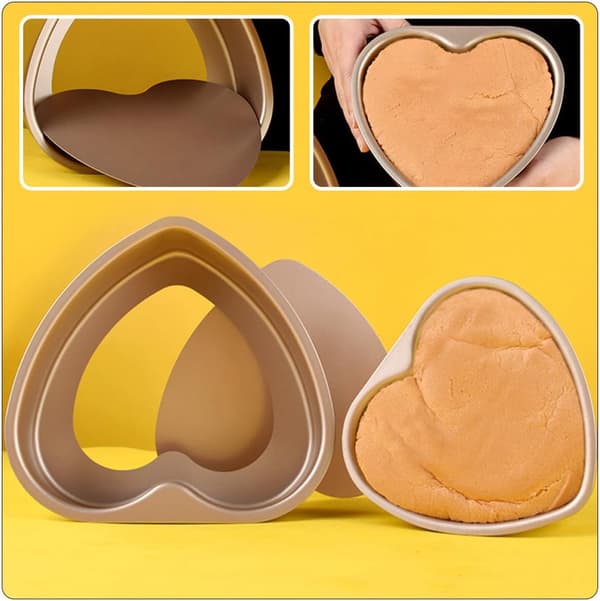 Hjerteformet bakeform 6 tommer rustfritt stål avtakbar bakeplate