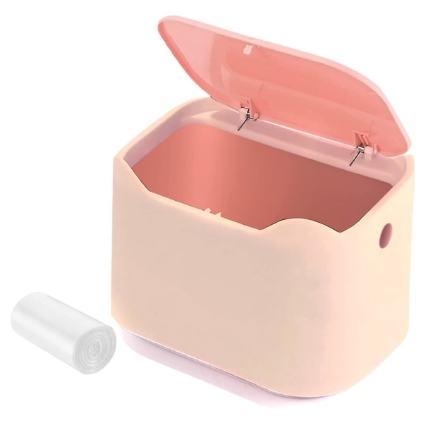 Mini baderomsbeholder Teposebeholder Med lokk For kontorbord Liten beholderrød+rosa