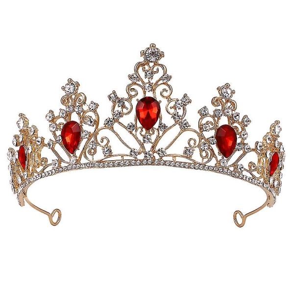 Muotikruunu, herkkä metalliseos jalokivikruunu, kuningatar Juhlapäähineet Morsiuskruunu häänauha naisten tytölle