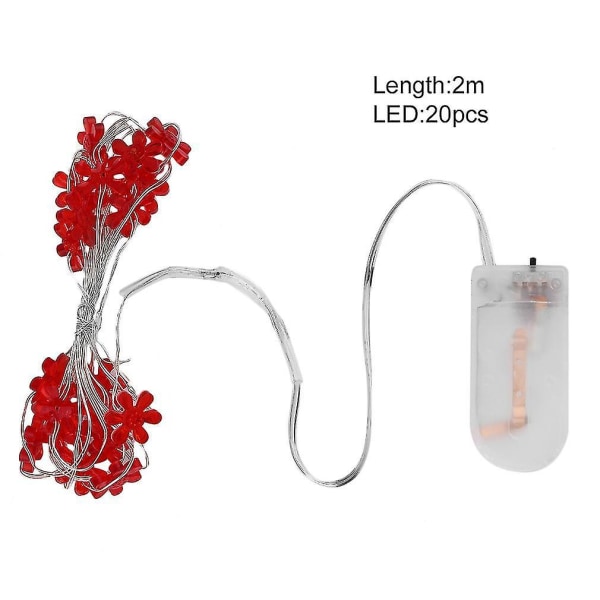 2m 20LED Solsikke Batteridrevet LED-lysstreng til fest